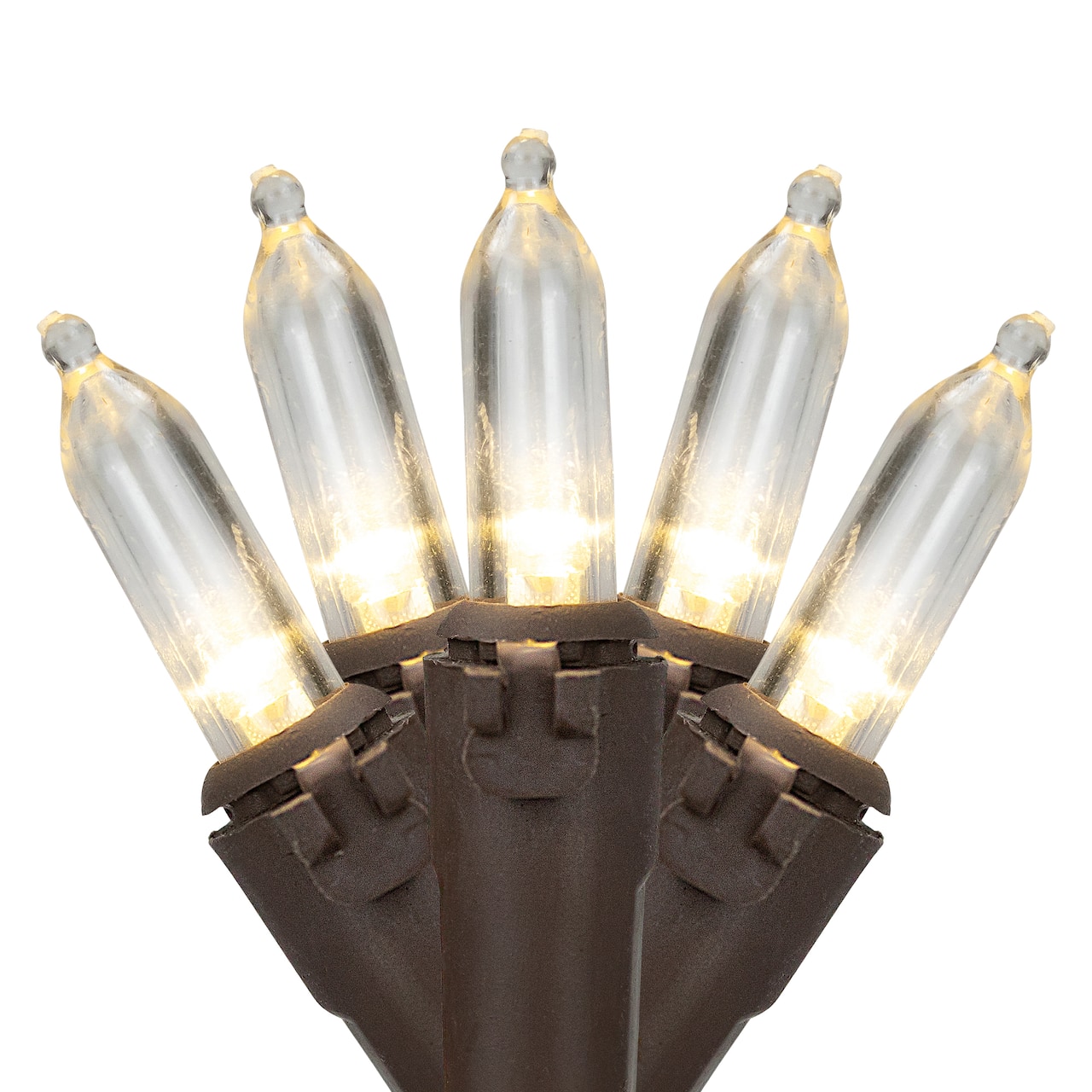 35ct. Warm White LED Mini Christmas Lights Set With Brown Wire